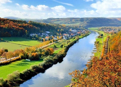 Weserlandschaft in Deutschland | 'In die Fussstapfen Theodor Fontanes treten