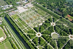 Herrenhausen gardens drone view