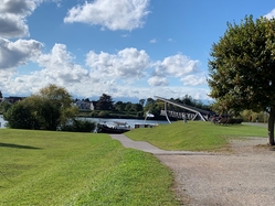 Ladenburg, Bike and barge, docking, Merlijn